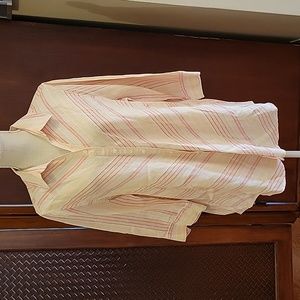 CHICO'S | No-Iron Linen Striped Loop-Back Tunic Blouse in size 2 or US L